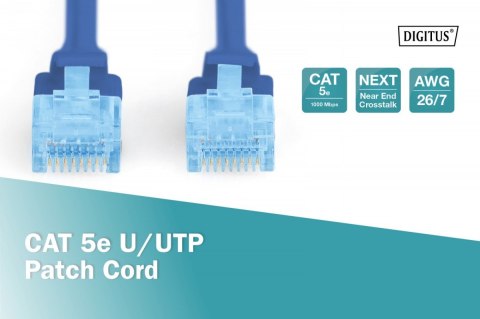 Digitus Patch Cord U/UTP CAT 5e 3m niebieski kabel sieciowy