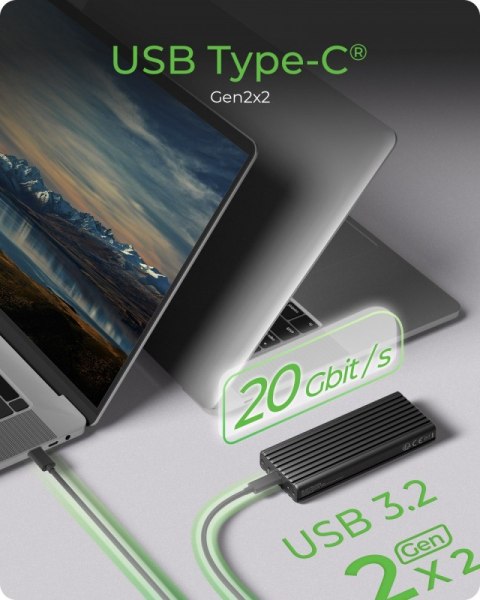IcyBox Obudowa IB-1917M-C32a NVMe USB 3.2 lekka aluminiowa