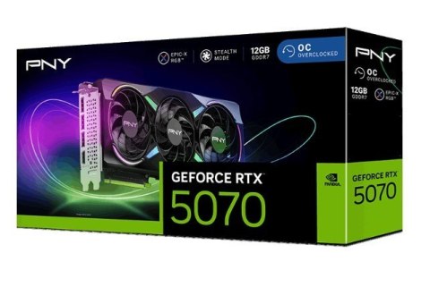 Karta graficzna PNY GeForce RTX 5070 OC ARGB 12GB 192-bit aktywne chłodzenie