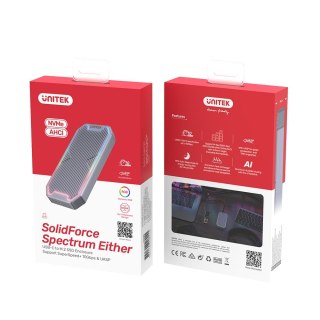 Obudowa Unitek S1210B M.2 SSD 10Gbps RGB gamingowa z aluminium