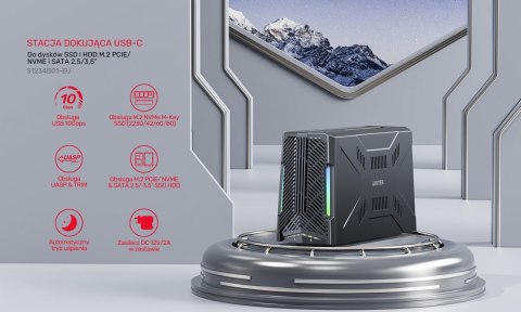 Unitek Stacja klonująca 4x M.2 SSD USB 4 lekka z szybkim transferem 10 Gb/s