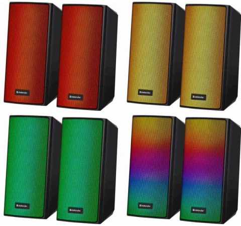 Głośniki komputerowe Defender Spitfire 2.0 Bluetooth 6W LED USB gaming