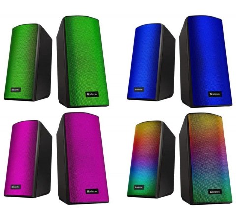 Głośniki komputerowe Defender Spitfire 2.0 Bluetooth 6W LED USB gaming