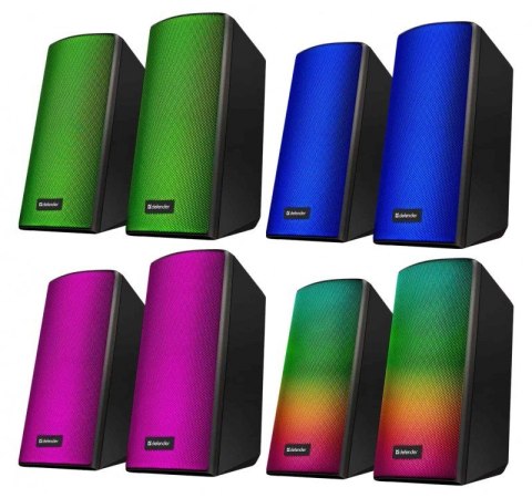 Głośniki komputerowe Defender Spitfire 2.0 Bluetooth 6W LED USB gaming
