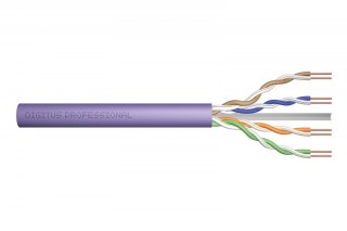 Digitus Kabel teleinformatyczny Kat.6 U/UTP drut LSOH 100m fioletowy