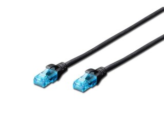 Digitus Patch cord U/UTP kat.5e 5m czarny do sieci komputerowej