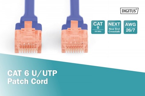 Kabel Digitus Patch cord U/UTP kat.6 PVC 3m niebieski sieciowy