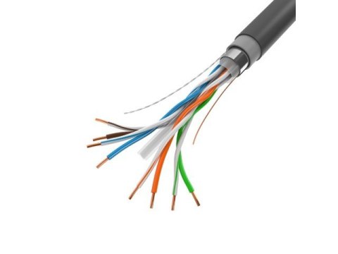 Kabel LAN Lanberg FTP Kat.6 CU 305m drut outdoor czarny