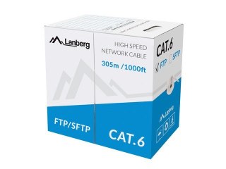 Kabel Lanberg FTP Kat.6 CU 305m ekranowany szary