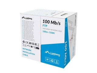 Kabel LAN FTP 100MB/S 100M CCA szary wydajny do sieci