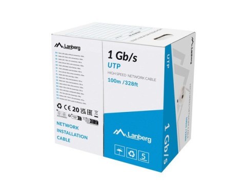 Kabel LAN UTP 1GB/S 100m szary drut CCA do sieci domowych