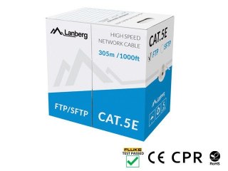 Lanberg Kabel SFTP kat.5e 305m drut CU szary do sieci LAN