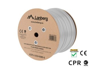 Kabel Lanberg SFTP kat.7 CU305m drut sieciowy do LAN szary