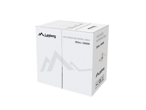 Kabel Lanberg UTP Kat 5e CU 305 m drut miedziany niebieski