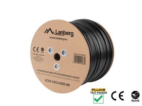 Lanberg Kabel UTP Kat.5E CU 305m outdoor czarny miedziany