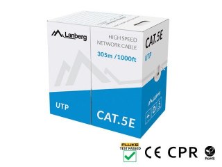 Lanberg Kabel UTP Kat.5E 305m szary miedź do sieci LAN