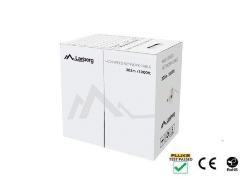 Kabel Lanberg UTP Cat 5e DRUT 305m zielony do sieci LAN