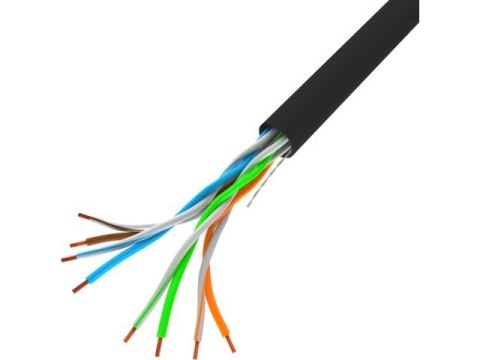 Kabel UTP Lanberg Kat.5e czarny do sieci LAN 305m nieekranowany