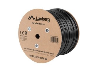 Kabel UTP Kat.6 CU 305 m drut outdoor czarny miedzi
