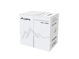 Kabel Lanberg UTP Kat.6 CU 305m drut fluke szary sieciowy