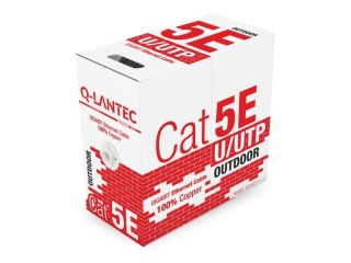 Kabel Q-LANTEC U/UTP CAT 5E 305m zewnętrzny czarny miedź 10 lat gwarancji