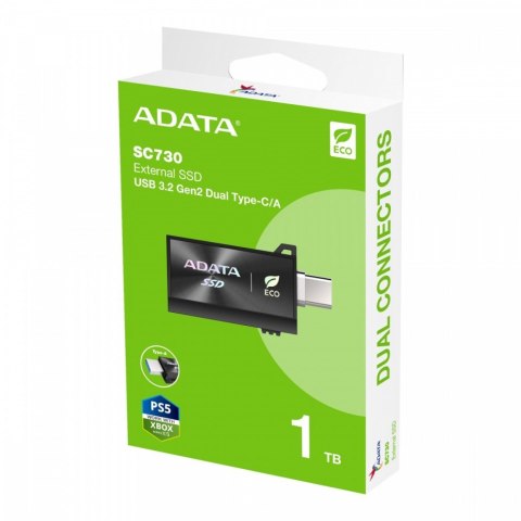 Dysk zewnętrzny SSD Adata SC730 1TB USB 3.2C szybki czarny