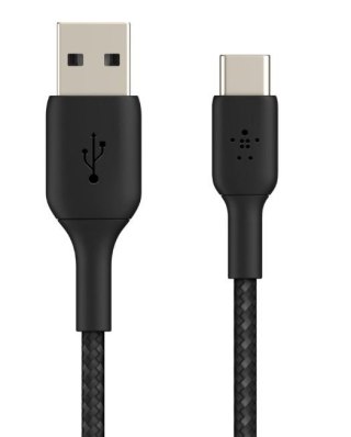 Belkin Kabel Braided USB-C do USB-A 3m czarny wytrzymały