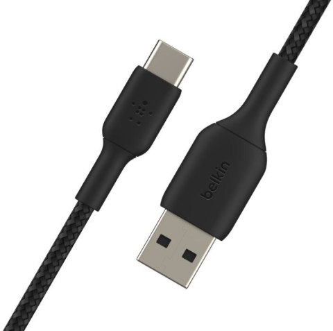 Belkin Kabel Braided USB-C do USB-A 3m czarny wytrzymały