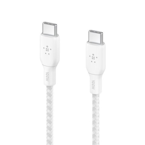 Belkin Kabel USB-C 100W 3m biały podwójnie pleciony do laptopa