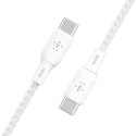Belkin Kabel USB-C 100W 3m biały podwójnie pleciony do laptopa