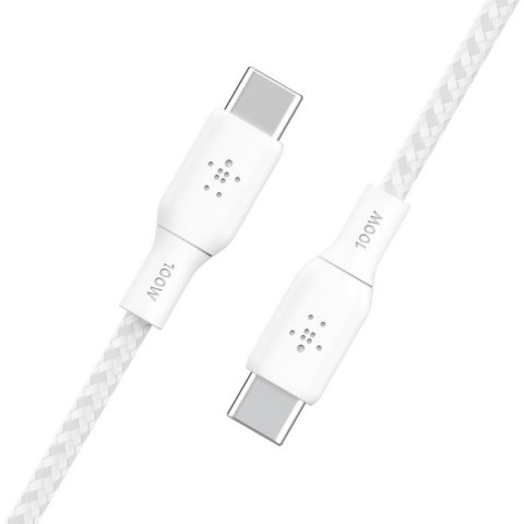 Belkin Kabel USB-C 100W 3m biały podwójnie pleciony do laptopa