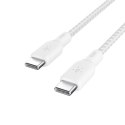 Belkin Kabel USB-C 100W 3m biały podwójnie pleciony do laptopa