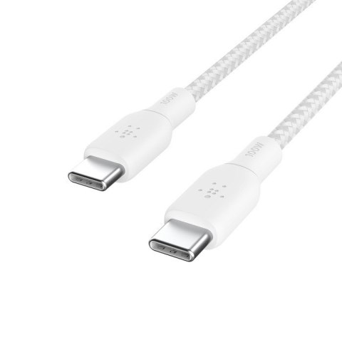 Belkin Kabel USB-C 100W 3m biały podwójnie pleciony do laptopa