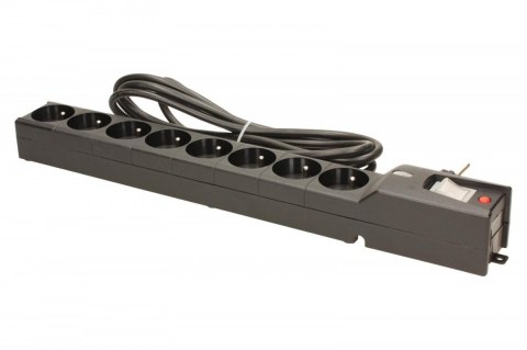 Listwa przeciwprzepięciowa Lestar LXA 816 czarna 8 gniazd 3m z wyłącznikiem