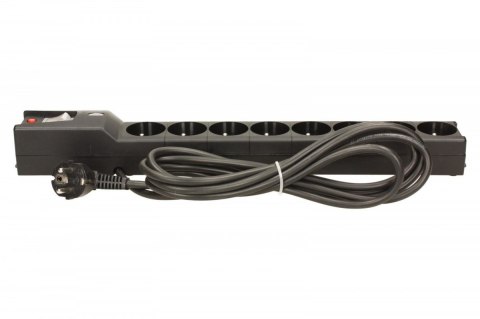 Listwa przeciwprzepięciowa Lestar LXA 816 czarna 8 gniazd 3m z wyłącznikiem