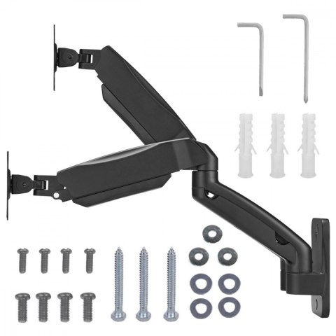 Uchwyt na dwa monitory Maclean MC-988 17-32 cale 9kg sprężyna ścienny