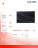 Dysk zewnętrzny SSD Samsung T9 2TB USB 3.2 Gen 2 szybki czarny