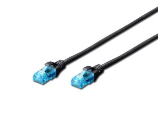 Digitus Patch cord U/UTP kat.5e 3m czarny do sieci LAN