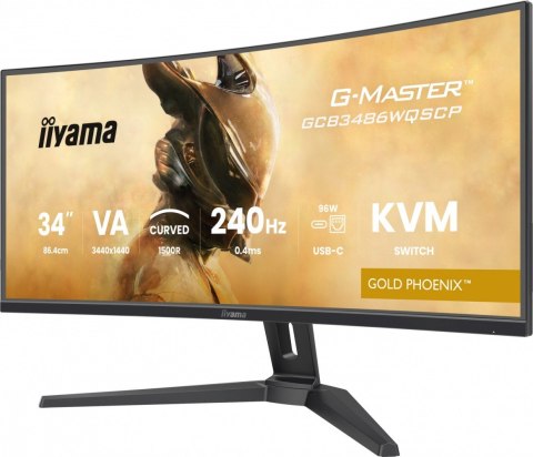 Monitor IIYAMA G-Master 34 UWQHD 240Hz zakrzywiony gamingowy z KVM