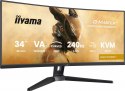 Monitor IIYAMA G-Master 34 UWQHD 240Hz zakrzywiony gamingowy z KVM