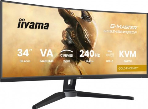 Monitor IIYAMA G-Master 34 UWQHD 240Hz zakrzywiony gamingowy z KVM