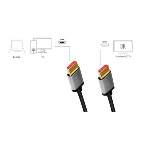 Kabel HDMI 2.1 LogiLink 8K 60Hz aluminiowy 2m wideo