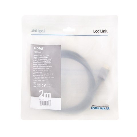 Kabel HDMI 2.1 LogiLink 8K 60Hz aluminiowy 2m wideo