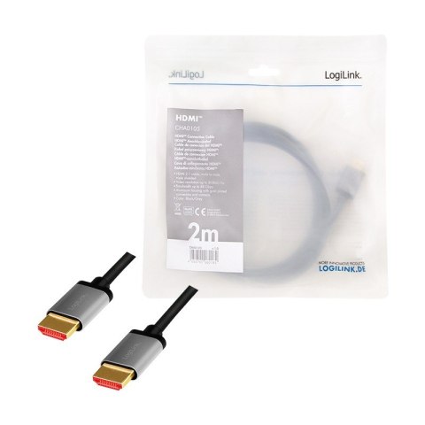 Kabel HDMI 2.1 LogiLink 8K 60Hz aluminiowy 2m wideo