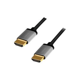 LogiLink Kabel HDMI 4K 60Hz srebrny aluminiowy 2m pozłacany do wideo