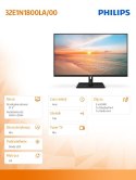 Monitor Philips 32E1N1800LA VA 31.5 UltraClear 4K z HDMI i głośnikami