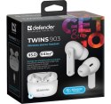 Słuchawki douszne bezprzewodowe Defender Twins 903 białe Bluetooth stereo