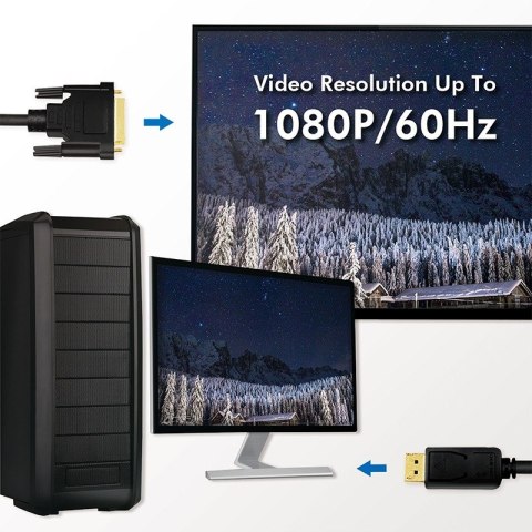 LogiLink Kabel DisplayPort 1.2 do DVI 3m czarny wideo