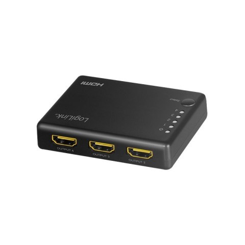 LogiLink Splitter 4xHDMI 4K 30Hz czarny z dźwiękiem HD