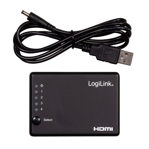 LogiLink Splitter 4xHDMI 4K 30Hz czarny z dźwiękiem HD